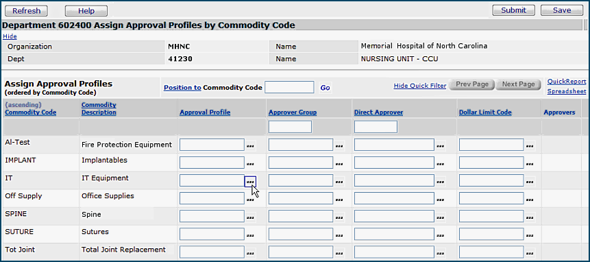 Requisition Approval Processing By Cost, Commodity Code And Item Type